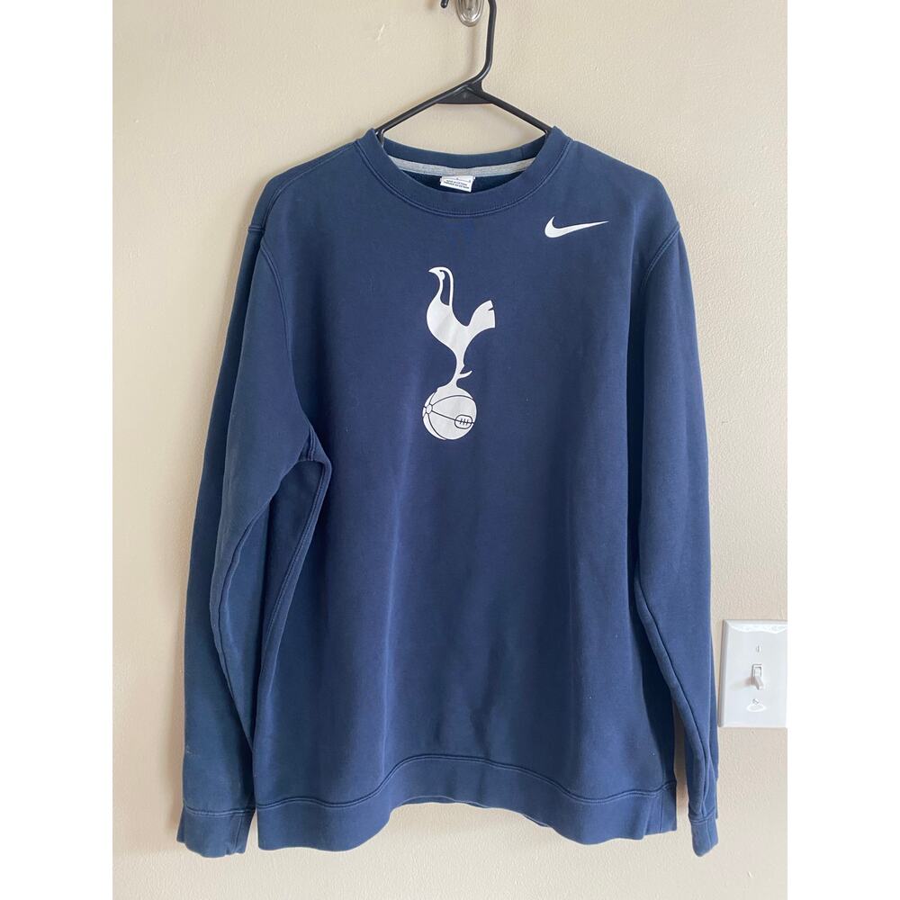 EUC Tottenham Hotspur Mens Sweatshirt Large Navy White Nike Pullover Crew Soccer